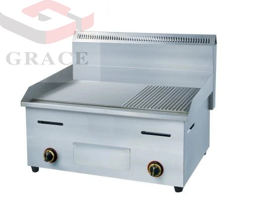 Commercial  Stainless Steel Counter top full grooved  bbq  Gas Grill Griddle