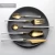 Import Creative high grade gifts gold green round handle flatware Wholesale custom mixing spoon dinner fork knife  buffet international from China