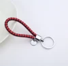Creative Lovers Hand Woven Key Chain With Custom Made Logo Promotion PU Alloy Key Ring Car Keys Mobile Phone Pendant Small Gifts