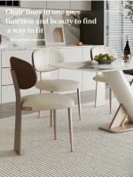 Creative Nordic Villa Metal Dining Chair With Velvet Pu Fabric Comfortable Luxury Leisure Dining Chairs