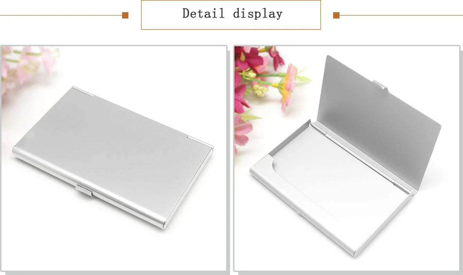 Creative personality Custom Logo Metal Engraving id aluminum wallet business card holder case