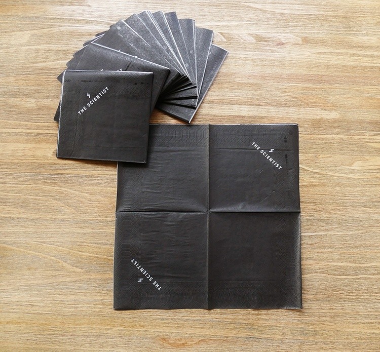 Custom black napkin folding serviettes for restaurant