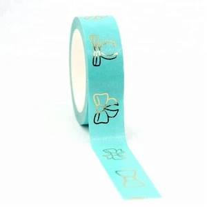 Custom Bow Foil Washi Tape Wide Note Masking Tape School Office Supplies Paper Tape For DIY Making