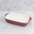 Custom Ceramic Bakeware Oven Microwave Use Bread Bacon Baking Tray Pan with 2 Handles