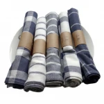 Custom Cotton Checkered Cloth  Buffalo Plaid Napkins Washable Gingham Oversized Dinner Napkins Stain Resistant Table Napkin