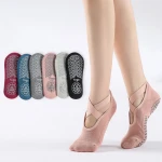 Custom Cotton Sports Non Slip Socks For Yoga One Pair Yoga Socks Women Anti Slip Silicone Pilates Ballet Anti Skids Yoga Socks
