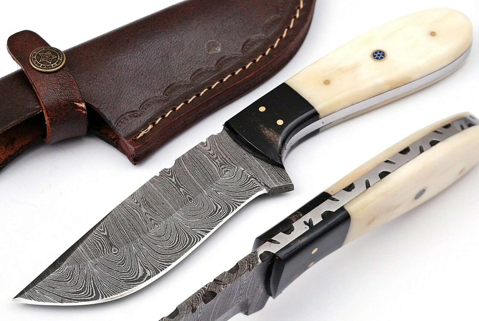 CUSTOM HANDMADE DAMASCUS STEEL SKINNER KNIFE  FIXED BLADE KNIFE HUNTING KNIFE ZR1514
