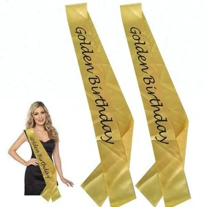 Custom Logo design beauty Smooth pageant satin ribbon sash