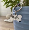 Custom logo Stainless Steel metal sublimation Engraving Collar dogtag necklace Charm name ID Pet Blank Bone Dog Tag