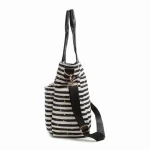 Custom Outdoor Travel Portable Sling Shoulder Mommy Bags Hot Sell Stripe Print Canvas Mommy Baby Diaper Bag