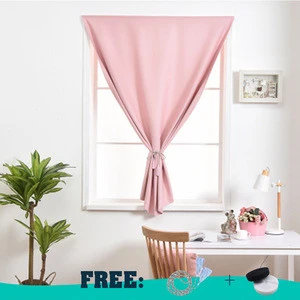 Custom portable  blackout curtains simply  curtains with adhesive invisible tape