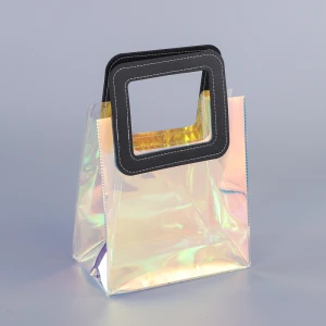 Custom Print Shopping Large Shopping Candy Color Transparent Handbag Clear Pvc Bag