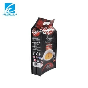 Custom printed laminated plastic side gusset heat seal coffee beans in bags wholesale