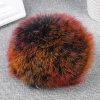 Custom size rainbow fox fur pom keychain promotional price tongxiang fur