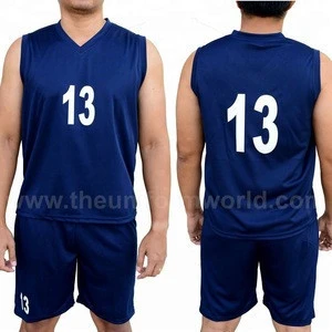 Custom Volleyball Basketball Plain Navy Blue Drifit Breathable Sports Jerseys Team Uniforms for Men Woman