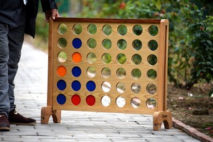 custom wooden giant connect 4 game with natural color
