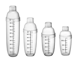Ccustomized insulated plastic cocktail shaker 12oz, 16oz, 12oz, 28oz, 4oz, 24oz water bottle, barware set