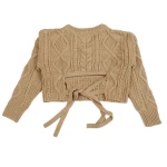 Customized women casual sweater pullover ladies v-neck short top knitted pullover