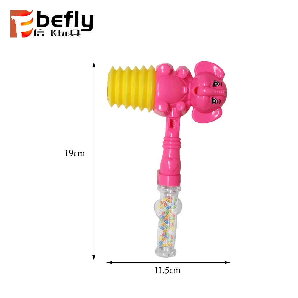 Cute elephant plastic toy candy with hammer