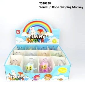 Cute Promotion Wind Up Rope Skipping Monkey Capsule Toy