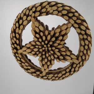 Cute Well Cutting Wicker Jointed  Round Ring  Mosaic With Star Crafts For Home Shop Wall Deco