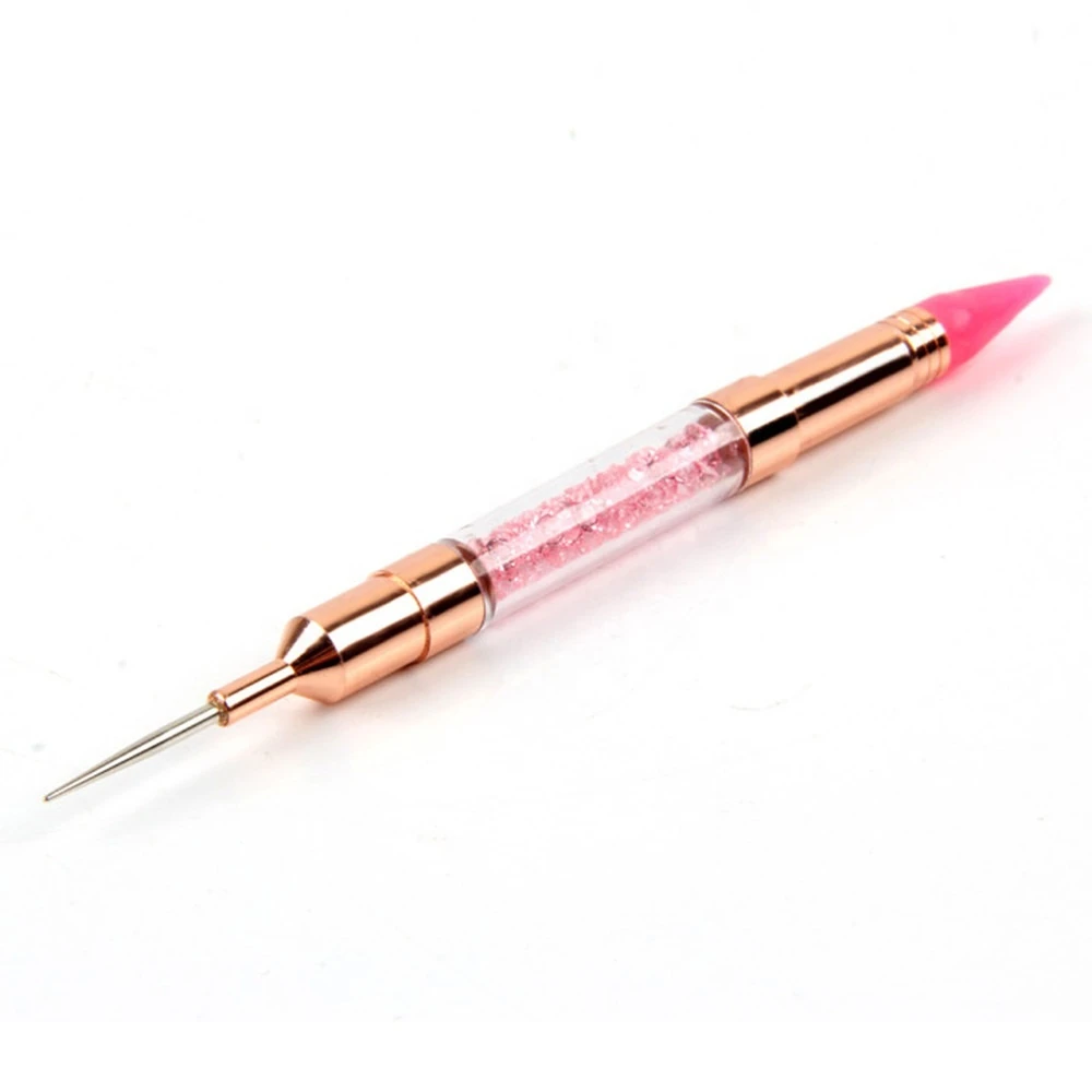 Dazzling Dual-ended Nail Dotting Pen Crystal Beads Handle Rhinestone Studs Picker Wax Pencil Manicure Nail Art Tool