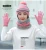Import DDA556 Plain Fleece Lined Knitted Hat Touch Screen Gloves Lady Collar Sets Warm Knit Beanie Pom Pom Winter Hats Gloves Scarf Set from China