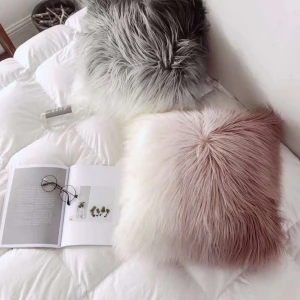 Decorative Luxury Series Plush Throw Pillow Case Mongolian Faux Fur Sofa Cushion Cover