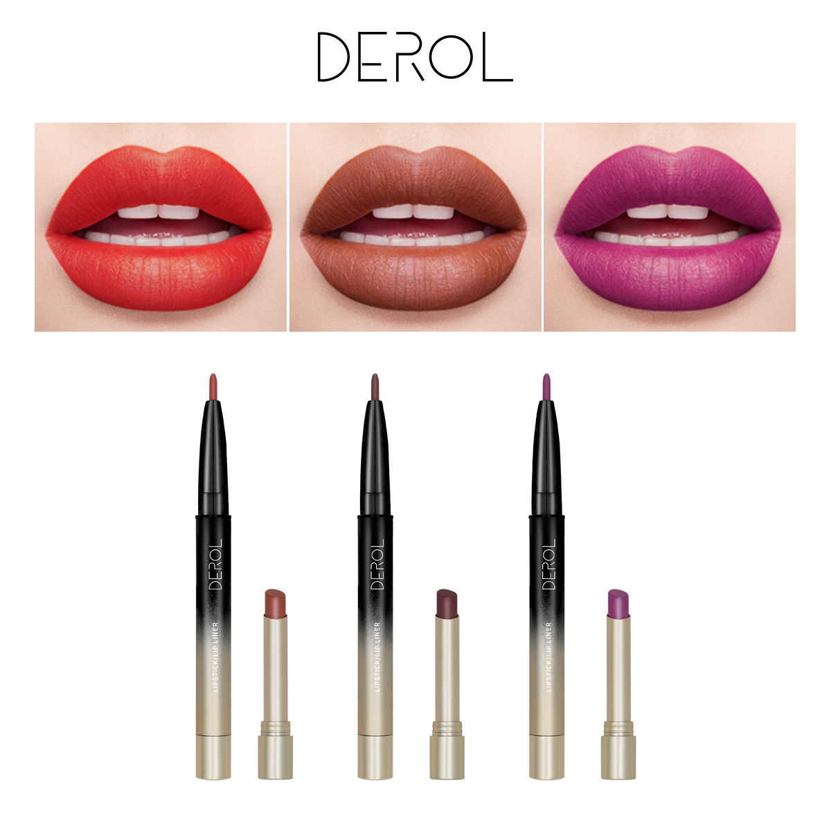 Buy Derol Custom Logo Luxury Velvet Lip Stick And Lip Liner Pencil Oem ...