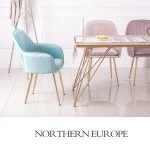 Design Soft Fabric Dining New Model Chair Modern Metal Leg Furniture Industrial Dining Chair