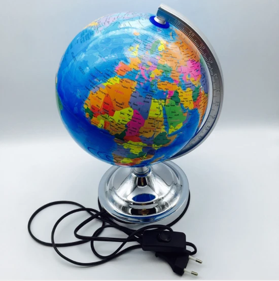 Diameter 20cm English version metal base  lamp map globe