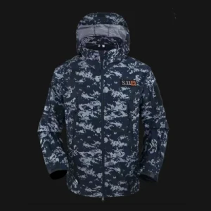 Digital Ocean Blue Tactical Camouflage Color Outdoor Sports Soft Shell Jacket