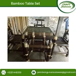Dining Room Furniture Modern Wooden Bamboo Dining Table Set
