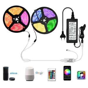 Dream Color LED Strip Lights with WIFI Music 30LEDs 32.8ft 16.4ft LED Lights with Multicolor Chasing Waterproof RGB LED Strips