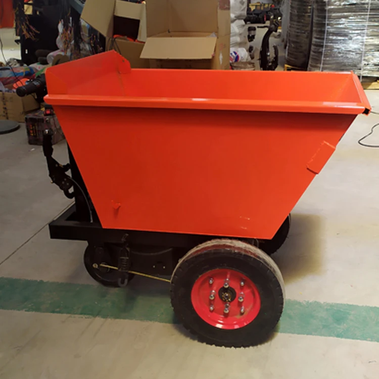 Durable And Simple Design Walk-Behind 3 Wheel Trolley Cart Electric Hand Dumper Cart
