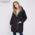 Import EACHOO fashionable women winter real fox fur lining with real fur hood long warm trench parka jacket coat from China