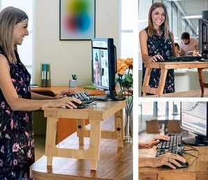 Eco-friendly Bamboo Standing Desk computer desk with Adjustable Height / bed table