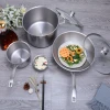 Eco-friendly pure titanium affordable pots and pans cookware set