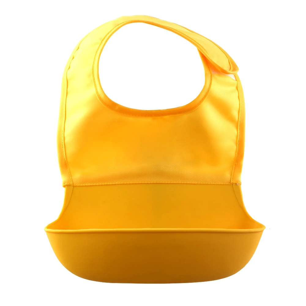 Eco-friendly Waterproof Silicone Baby Bib BPA Free Soft  With Food Catcher High Quality Manufacture