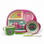 eco hot fashionable kids dinner set bamboo fiber ware dinnerware set food grade BPA free