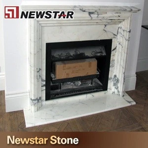 Electric Natural White Marble Fireplace