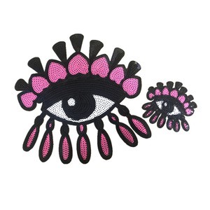 embroidery Sequin Love heart eye family patch for show apparel
