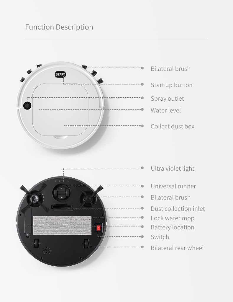 Buy Es08 Intelligent Nano Spray Automatic Sweeping Robot And Vacuum