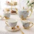 Import European style small luxury high-end bone china coffee cup and saucer set English ceramic flower tea cup afternoon tea set from China