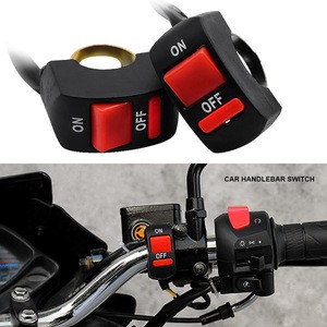 EURS Motorcycle On-Off Switch Push Button 22mm Handlebar Switches 12V ATV Electronic Bike Scooter Motorbike Bullet Connector