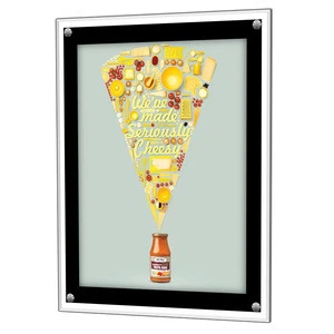 Exterior outdoor window display Led slim poster frame crystal advertising light box A4