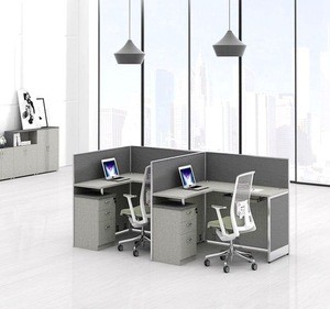 F shape office partition 2 Person Office Workstation for call Center