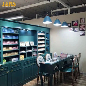 Factory custom nail salon cabinet, nail polish wall  display cabinets design