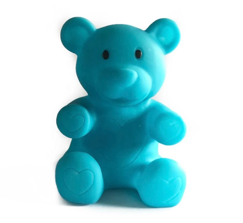 Factory custom Safety PVC rubber cute bear bath toy animal shaped shower swimming toy