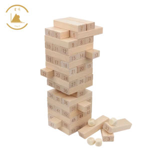 Factory Direct Wooden Building Blocks High Quality Beech Wooden Stacking  Blocks Wooden Stacking Tower with Dices